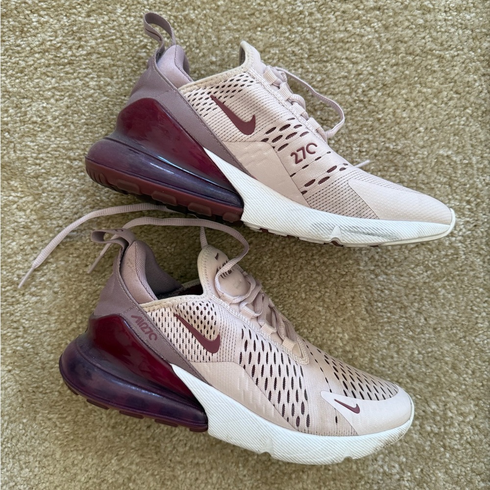 Nike Air Max 270 Women's Sneakers in Cream and Burgundy